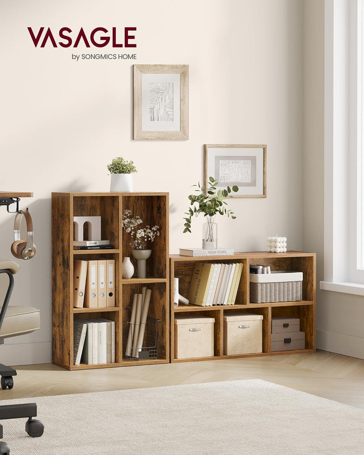 VASAGLE Bücherregal, Regal, Standregal, Büroregal, mit 5 Fächern, offen, für Wohnzimmer, Arbeitszimm