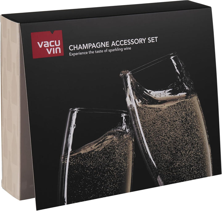 Vacu Vin Champagner Zubehör Set 3 teilig - Champagnerkühler, Champagnerverschluss und Ausgiesser, Ch