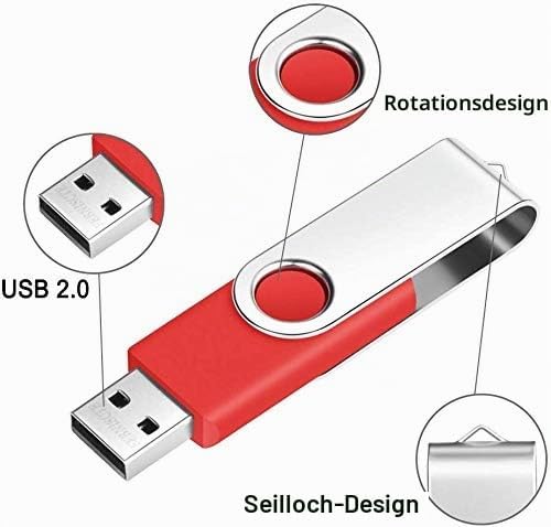 10 Stück Speichersticks 8GB USB-Stick Einklappbar USB 2.0 Memory Sticks 8 GB Flash Drive Rote Datena