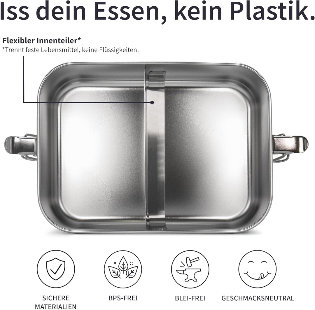 Bambaw Edelstahl Brotdose Schule 800ml | Bentobox Lunchbox Kinder & Erwachsene | Bento Box Japanisch