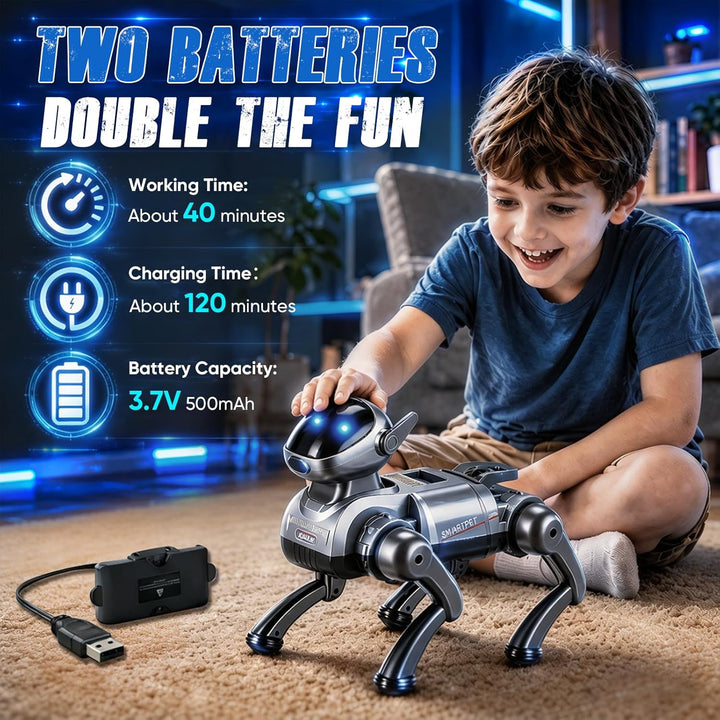 Ferngesteuerter Roboter Hund für Kinder, Ferngesteuerter Spielzeug mit 25 Funktionen, Programmierbar
