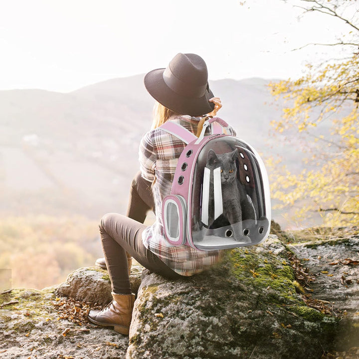PETCUTE Haustier Katzen Rucksack,Hunde Rucksack für Kleine Katzen und Hunde,Atmungsaktive 360 ° Sich