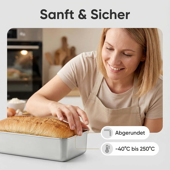 URMONA 1 Stk Edelstahl Kastenform 33 cm, Brotbackform aus lebensmittelechtem Edelstahl, Backform für
