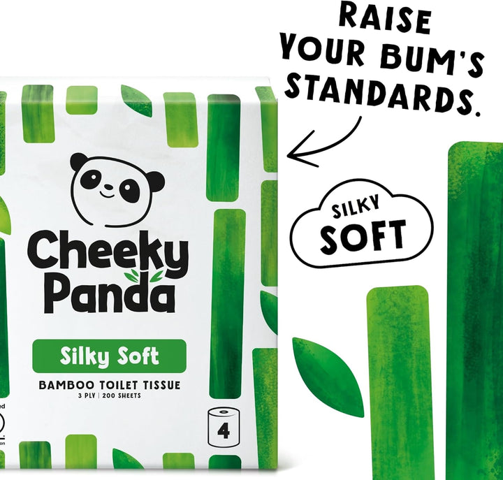 The Cheeky Panda Bambus Toilettenpapier Bulk Buy - 24 Rollen (6 Packungen à 4 Stück) | 3-lagiges Toi
