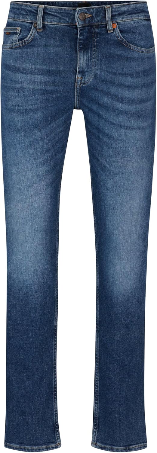 BOSS Herren Delaware BC-L-C Blaue Slim-Fit Jeans aus komfortablem Stretch-Denim 34W / 36L New - Medi