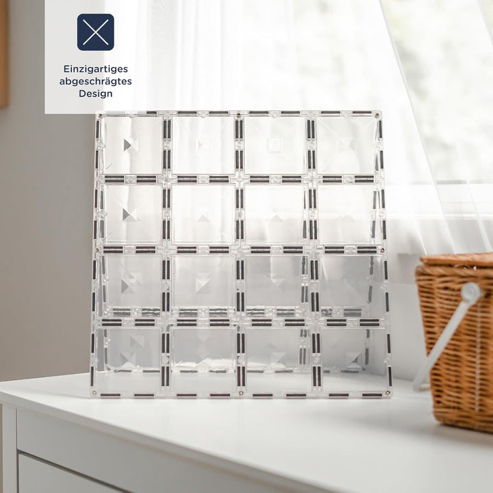 CONNETIX Magnetische Fliesen Klar Grundplatten-Pack, 2 Stück