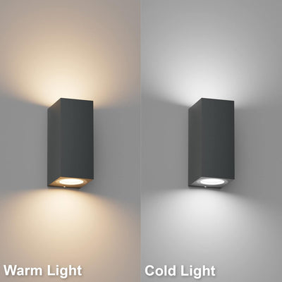 Klighten 2 Stück Anthrazit Wandleuchte Aussen Innen, Wasserdicht IP65 Modern Wandlampe Aussen, Alumi