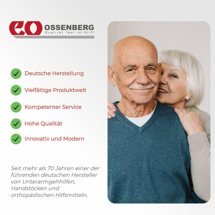 Ossenberg - Carbonstock in Rautenmuster - anthrazit glänzend - mit Escortgriff - Verstellbarer Carbo