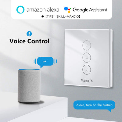 Maxcio Wlan Rolladenschalter, Smart Rolladen Zeitschaltuhr Kompatibel mit Alexa und Google Home, APP