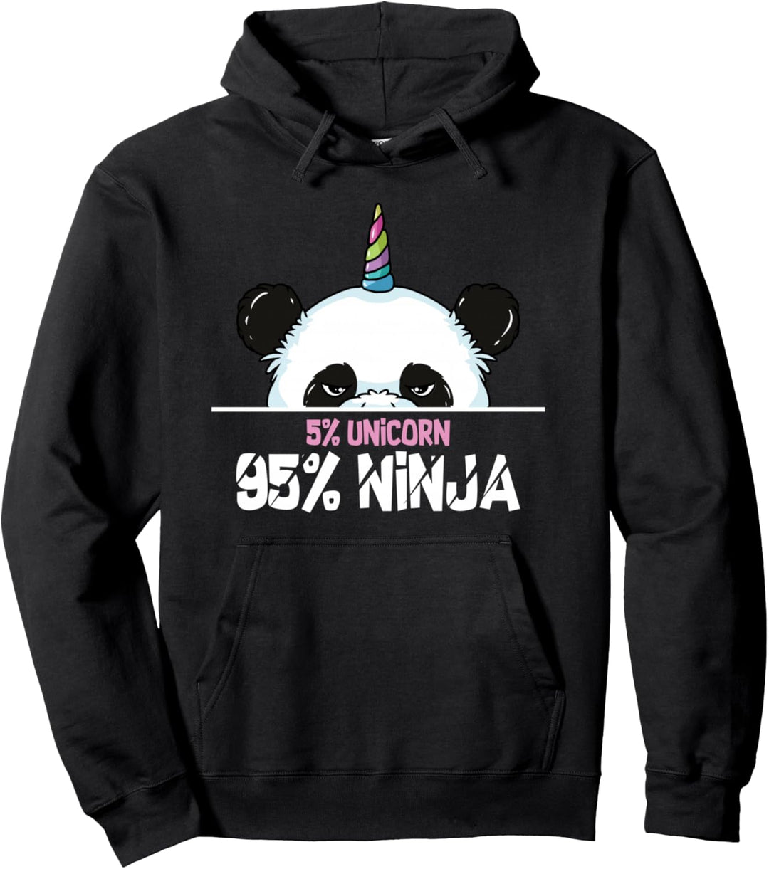 Lustiger Panda Ninja Mit Einhorn Horn Geschenk Pullover Hoodie