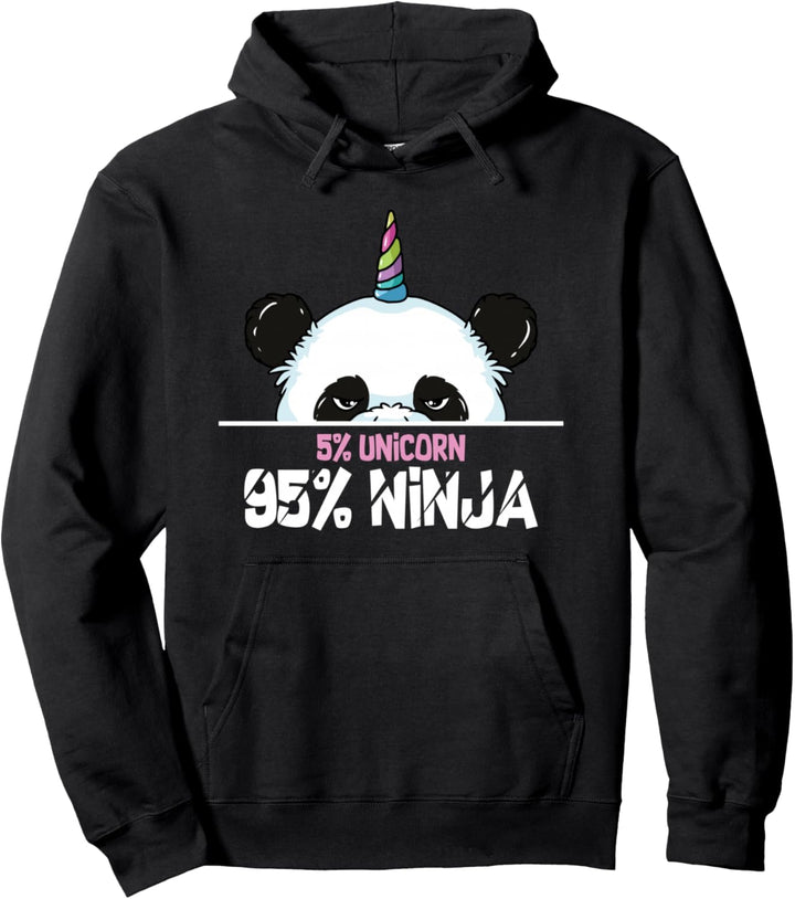 Lustiger Panda Ninja Mit Einhorn Horn Geschenk Pullover Hoodie