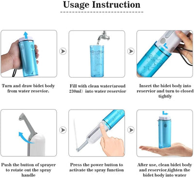 MAGT Elektrisches Bidet Sprühgerät, USB Ladegerät Toilette Bidets Tragbares Elektrische Reisebidet B