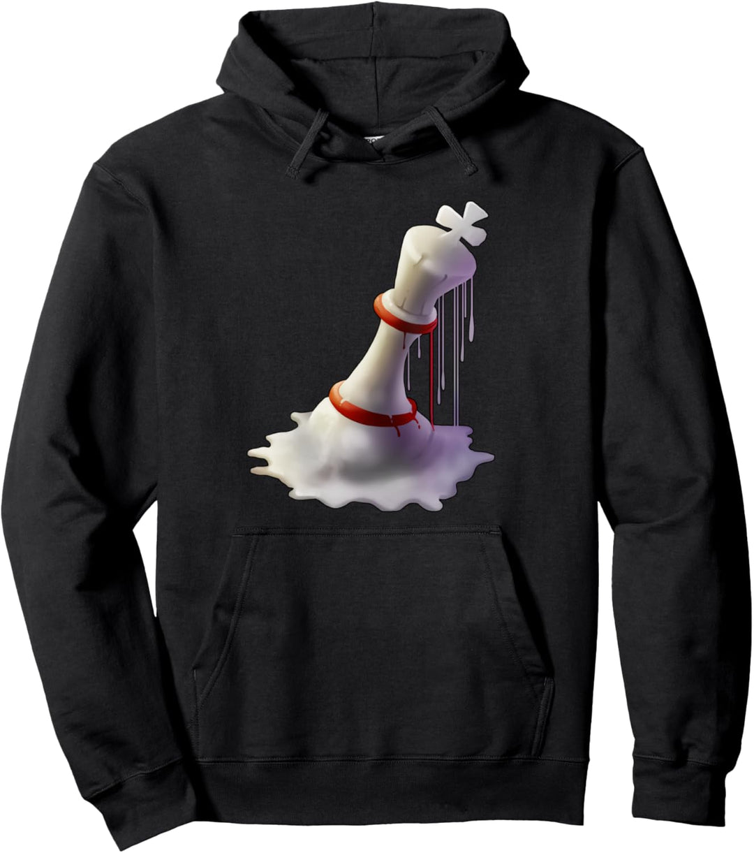 Geschmolzener Schach König Design Pullover Hoodie