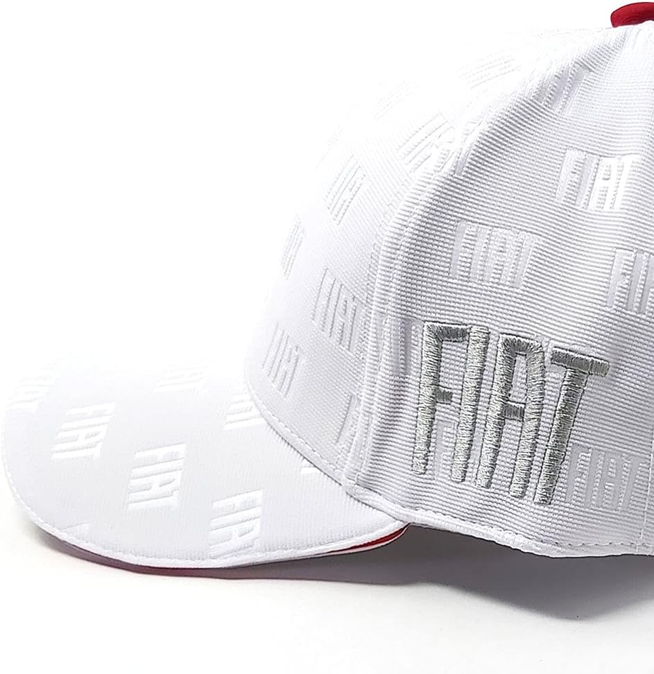Fiat unisex-adult Curved Visor Cap - White Fiat 21238 Kappe mit gebogenem Visier wei e, Weiss, Einhe