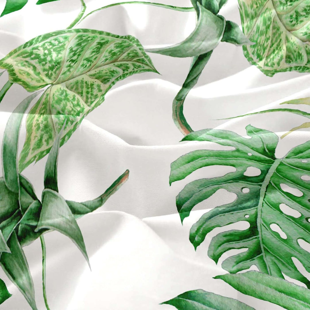 HOMHOMHA Bettwäsche 135x200 Grün Dschungel Botanisch Pflanze grüne Blätter Bettwäsche-Set Bettbezug