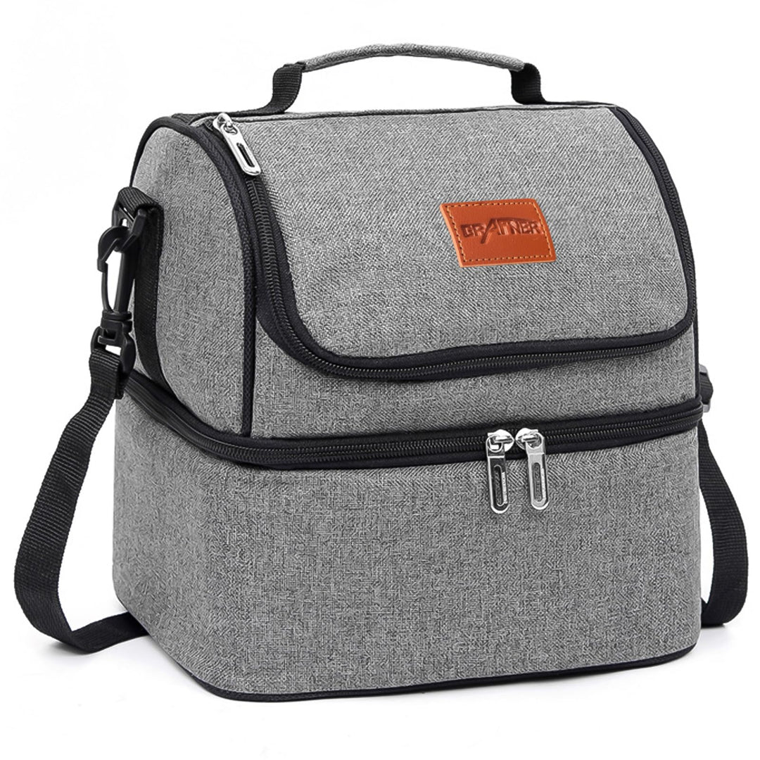 Grafner Premium Kühltasche klein 8L, 2 Fächer Schultergurt Tragegriff, stabiles 900D Oxford, PEVA-Ma