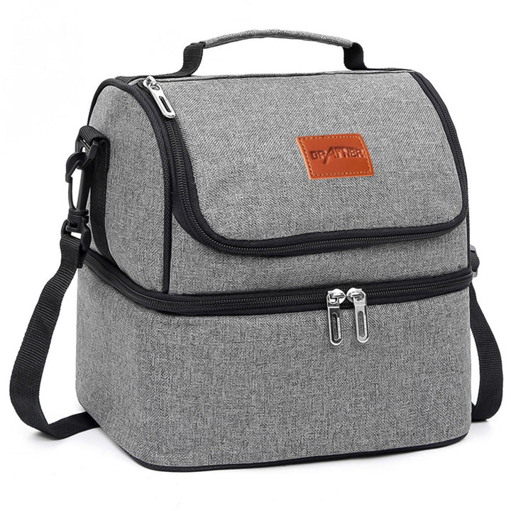 Grafner Premium Kühltasche klein 8L, 2 Fächer Schultergurt Tragegriff, stabiles 900D Oxford, PEVA-Ma