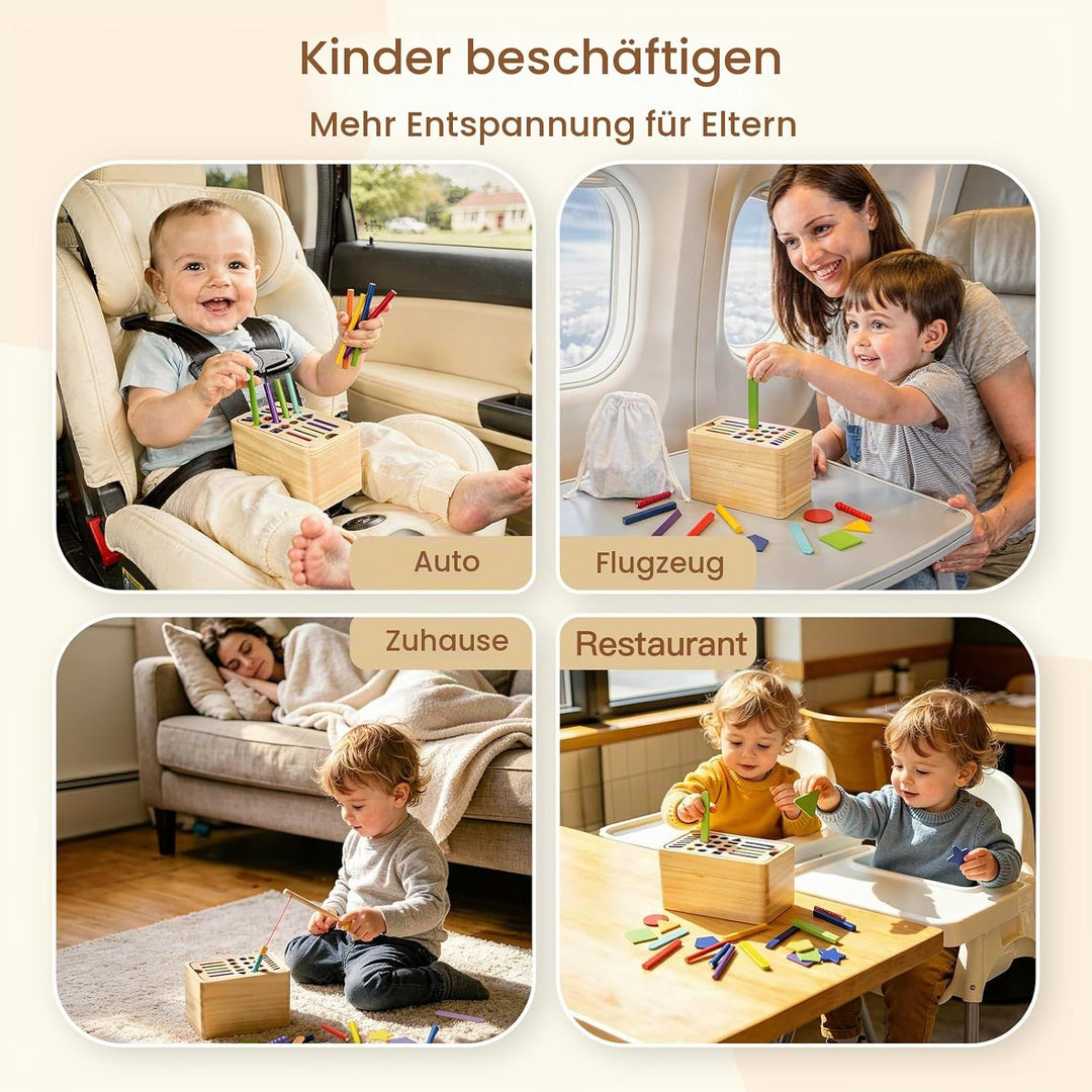 Montessori Spielzeug ab 1 2 3 Jahr, Holzspielzeug Steckspiel ab 2 Kinder, Farbe Form Sortierspiel An