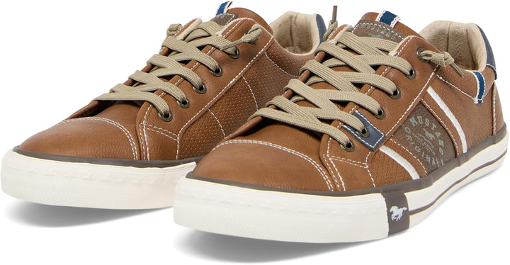 MUSTANG Herren Sneaker Schnürhalbschuh 42 EU Cognac, 42 EU Cognac