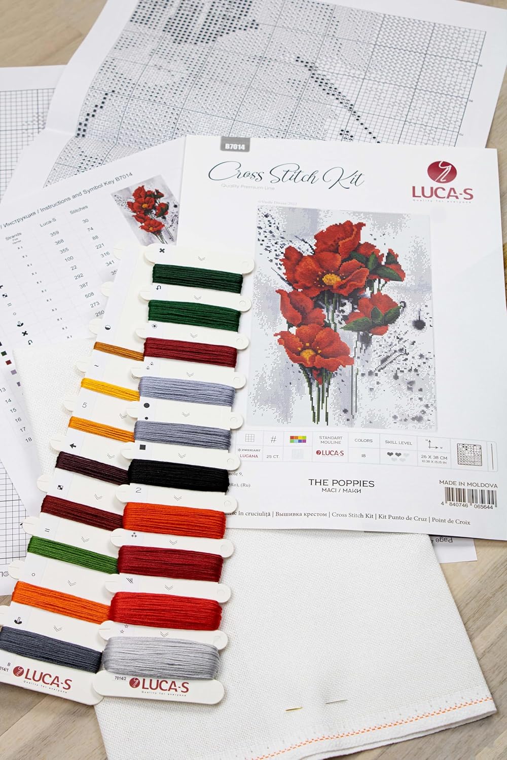Kreuzstich-Set Luca-S – The Poppies, B7014
