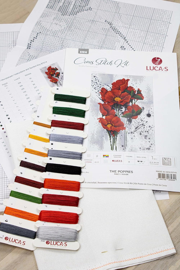 Kreuzstich-Set Luca-S – The Poppies, B7014