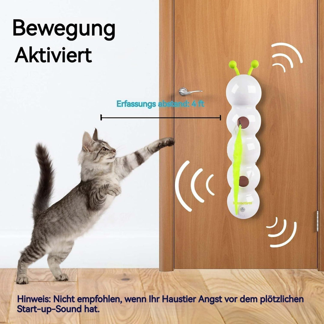 Dandin Wuselwurm Katzenspielzeug,Wusel Wurm Katzenspielzeug Mit Saugnapf,Elektrisch Katzenspielzeug
