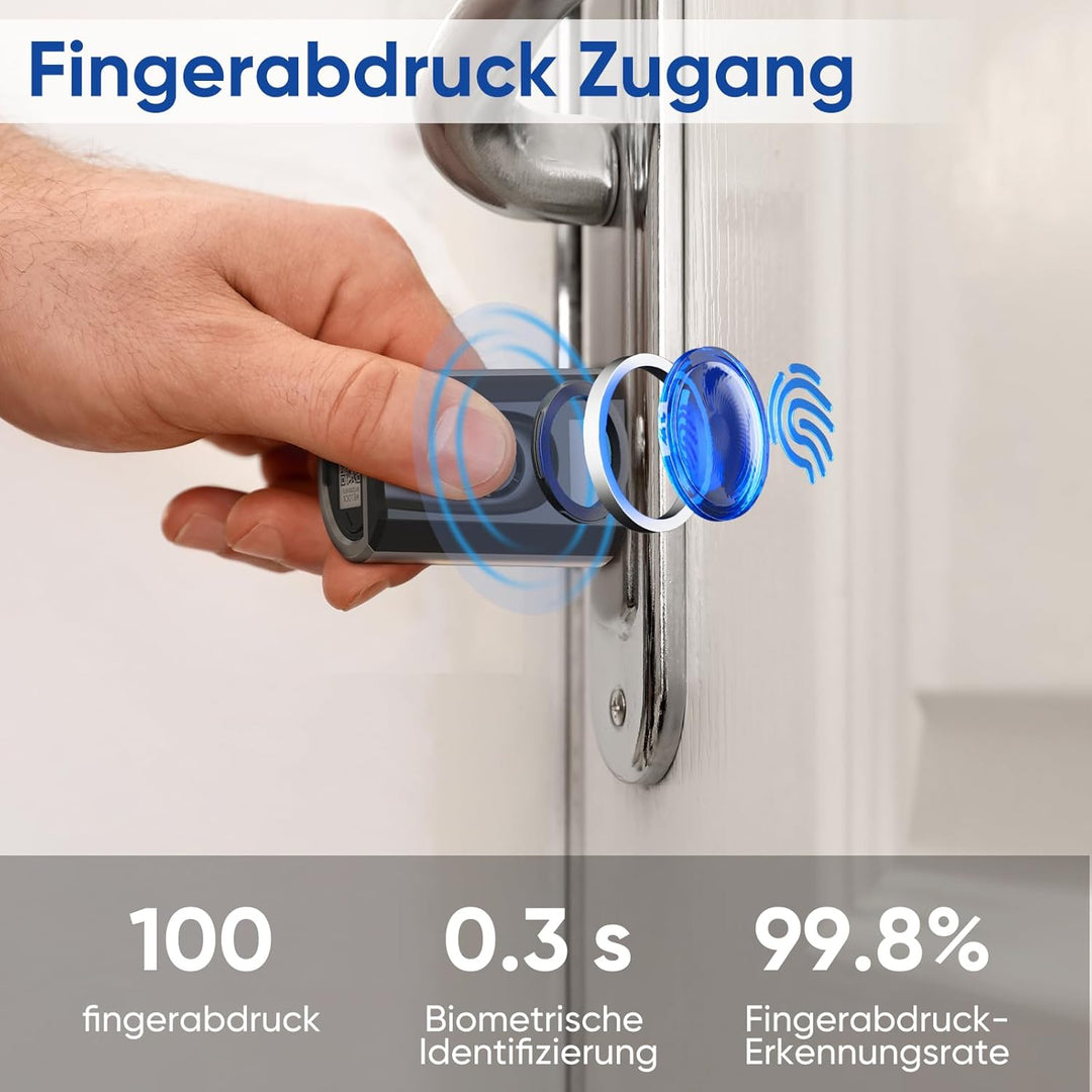 RUILON Türschloss Fingerabdruck,Elektronisches Türschloss mit RFID WiFi Bluetooth,Transponder,Finger