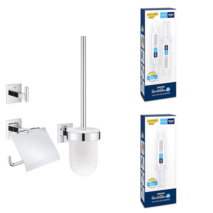 Bundle aus GROHE Start Cube - WC- Set 3-in-1 (verdeckte Befestigung, Material: Glas/Metall, langlebi