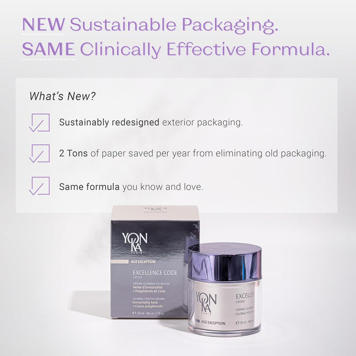 Yon-Ka Age Excellence Code Creme 50ml | Anti-Aging Tagescreme für reife Haut, Botanische Mischung au