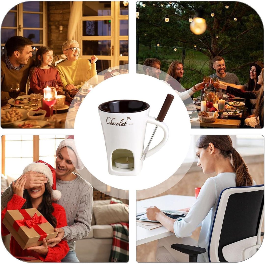 Generisch Schokoladen-Fondue-Becher | Schokoladenfondue-Set Kaffeetasse | Käse-Hot-Pot-Keramik-Schme