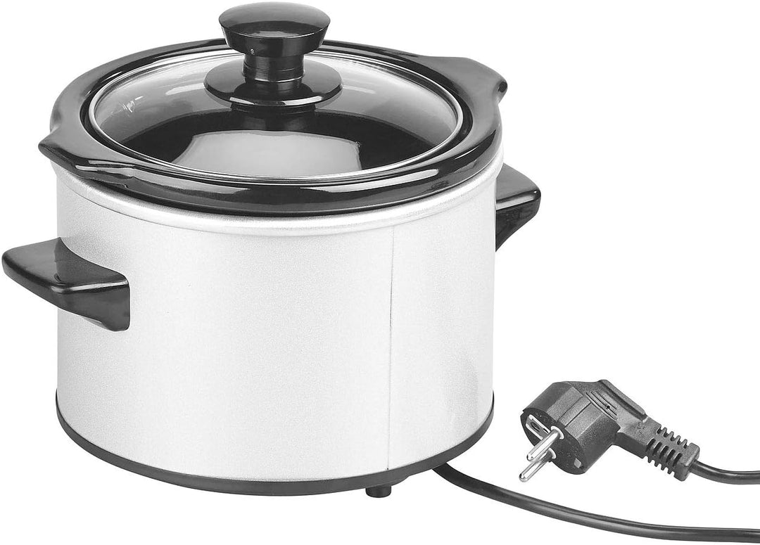 Rosenstein & Söhne Slow Cooker: Elektrischer Schongarer, Keramik-Gartopf, Glasdeckel, 1,4 Liter, 100