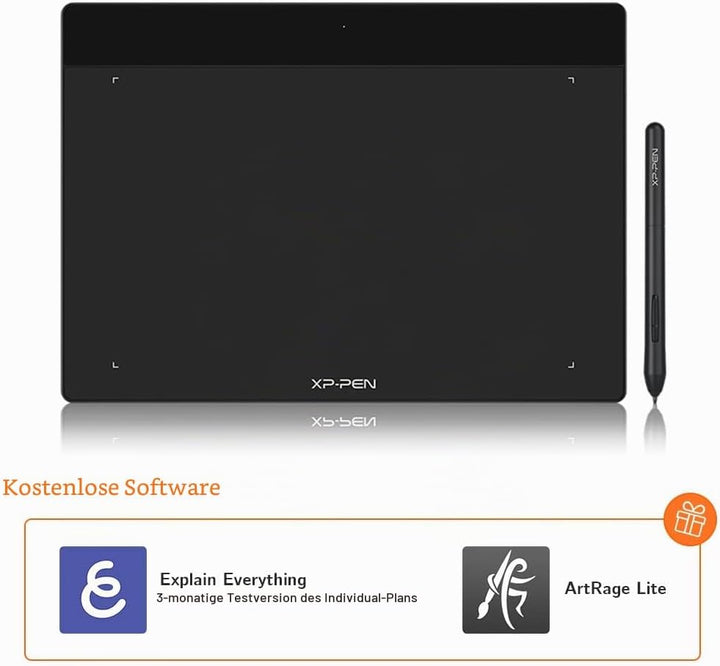 XP-PEN Deco Fun L Grafiktablett, 10 x 6 Zoll, mit Eingabestift, passiv bis 8192 Stufen und Neigungen