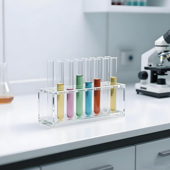 Preamer Reagenzglas-Gestell für 10 ml Reagenzgläser, Acryl, transparent, 12 Stück 10 Ml (12 Steckdos