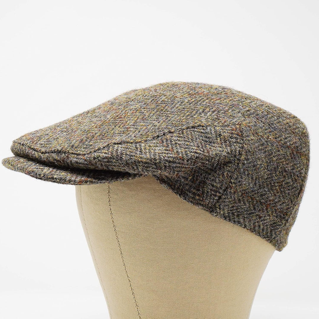 Borges & Scott Nevis Schirmmütze – Schiebermütze aus 100% handgewebter Wolle - Harris Tweed - wasser