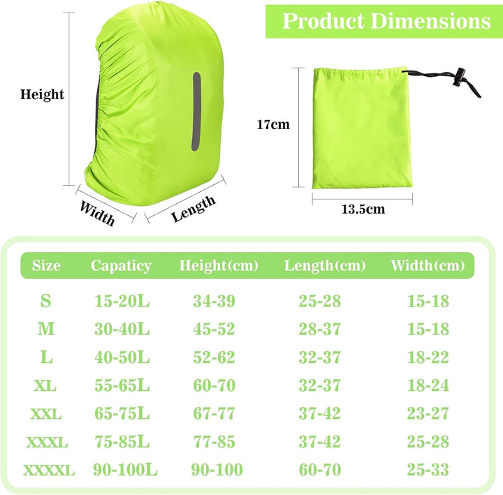 wasserdichte Rucksack-Regenhülle mit Aufbewahrungstasche Schultaschen-Reflektor Rucksackhülle mit re
