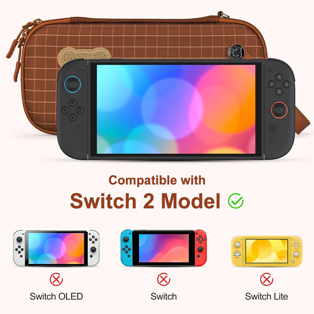 innoAura Switch 2 Tasche, Ultradünne Switch 2 Hülle für Switch 2 Konsole, 900D Filzstruktur, 9 Spiel