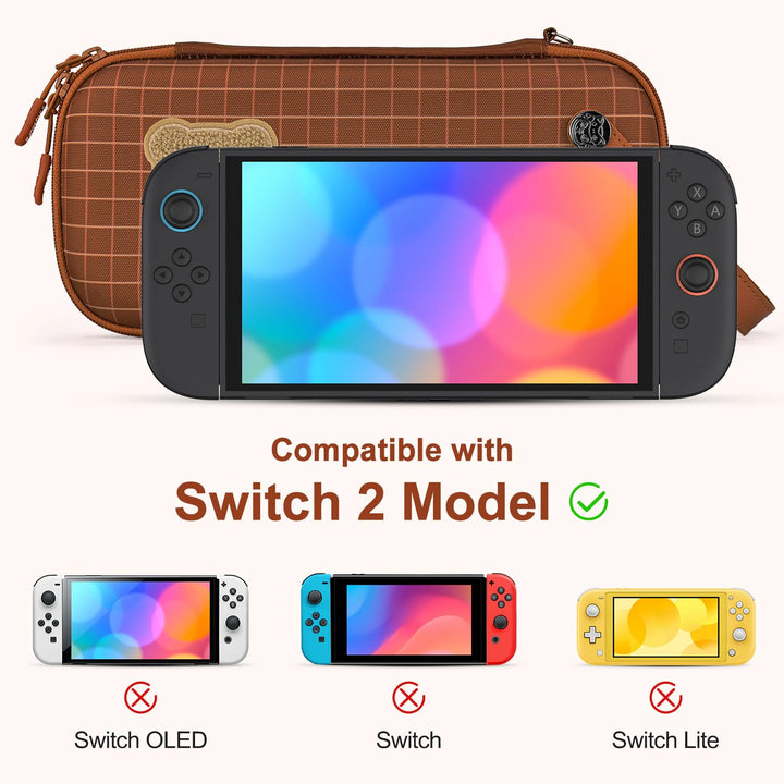 innoAura Switch 2 Tasche, Ultradünne Switch 2 Hülle für Switch 2 Konsole, 900D Filzstruktur, 9 Spiel