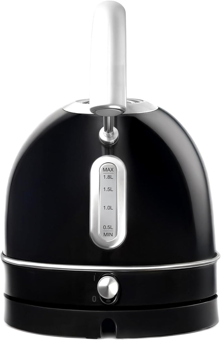 SWEISS Vintage Wasserkocher KTL9 1,8L, Praktische kompakte Edelstahl 2200W, Schnelles Kochen, Sichtb
