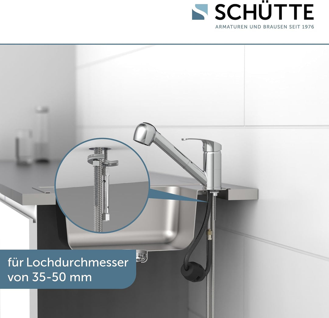 SCHÜTTE DIZIANI Spültischarmatur mit herausziehbarer Geschirrbrause, Einhebelmischer mit Brause, Spü