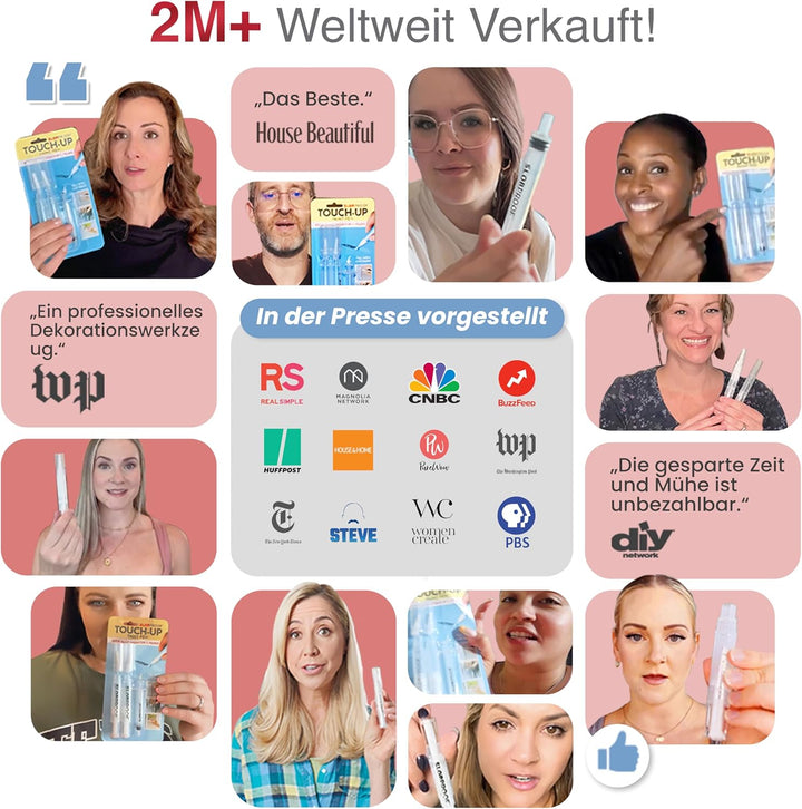 Slobproof Ausbesserungsstift für Wandfarbe, Nachfüllbar & Wiederverwendbar, Sauberes Heimwerken ohne