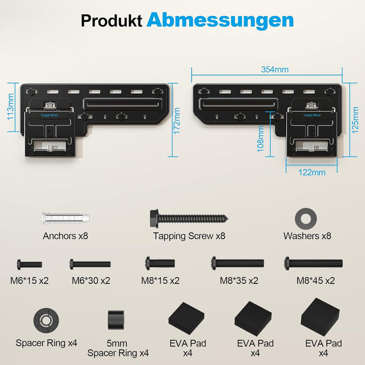 Supcline Ultra Slim TV Wandhalterung für 42 bis 100 Zoll Frame TV-Rahmen & Flach Fernseher, nur 0,8c