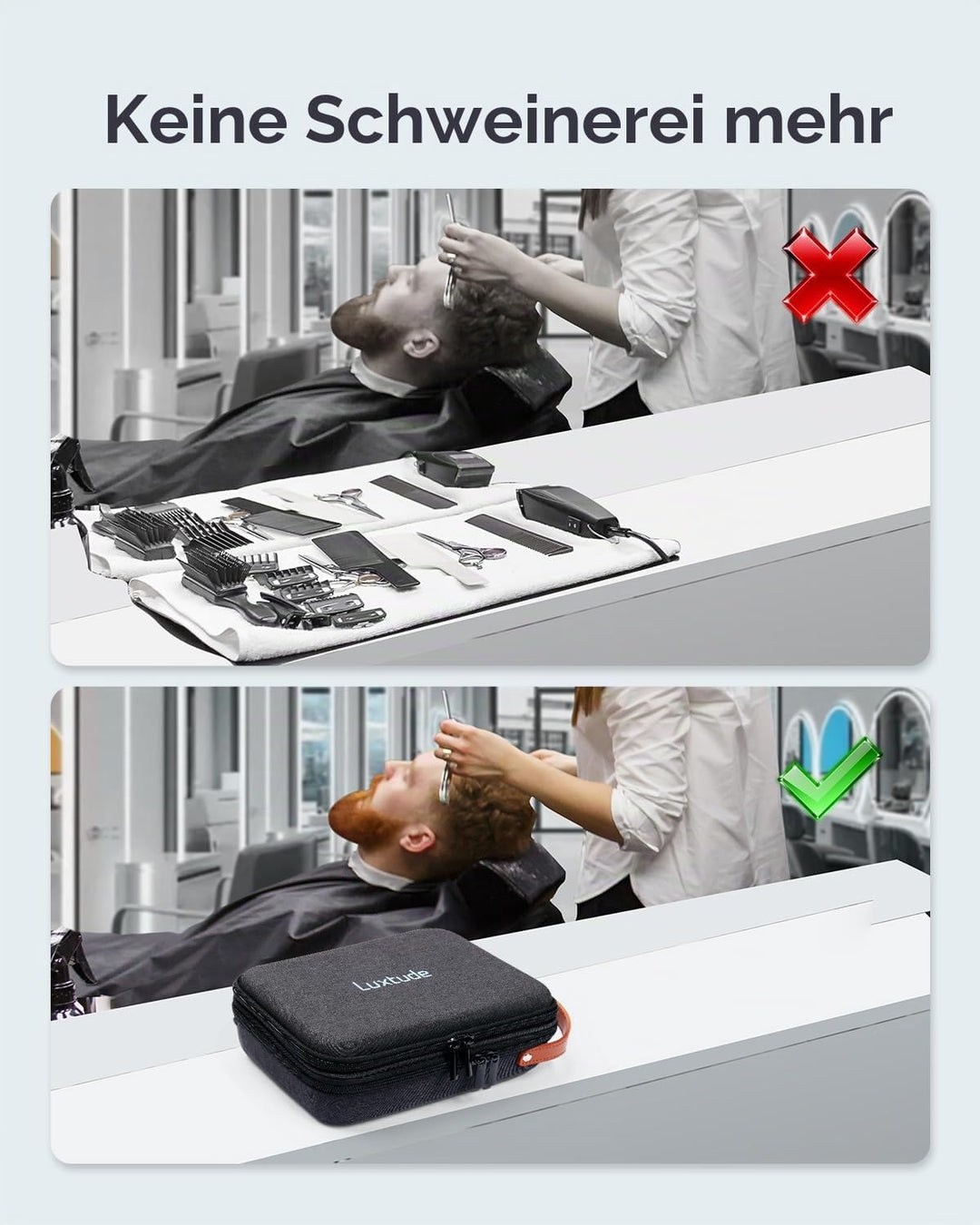 Luxtude Haarschneider Tasche für Reise,EVA Haarschnitt Barber Supplies Organizer Taschen,Trimmer Auf