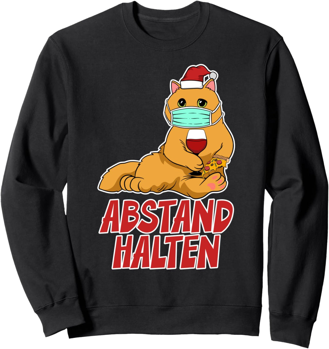 Kätzchen Abstand Halten Katze mit Mundschutz Maske Katzen Sweatshirt