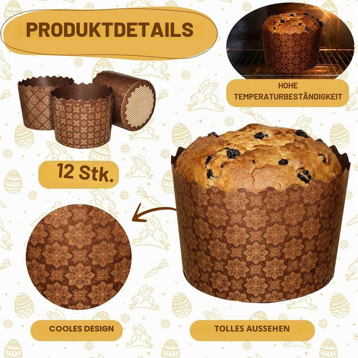 Osterbrotformen, Paska-Form, Kulich, Paskha, Pantone, Osterbrot, Papierform, Panettone-Papierform, S