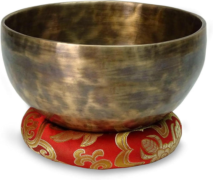 keepdrum Tibetische Bronze Klangschalen Singing Bowl Set 3-teilig mit Zubehör, Bronze