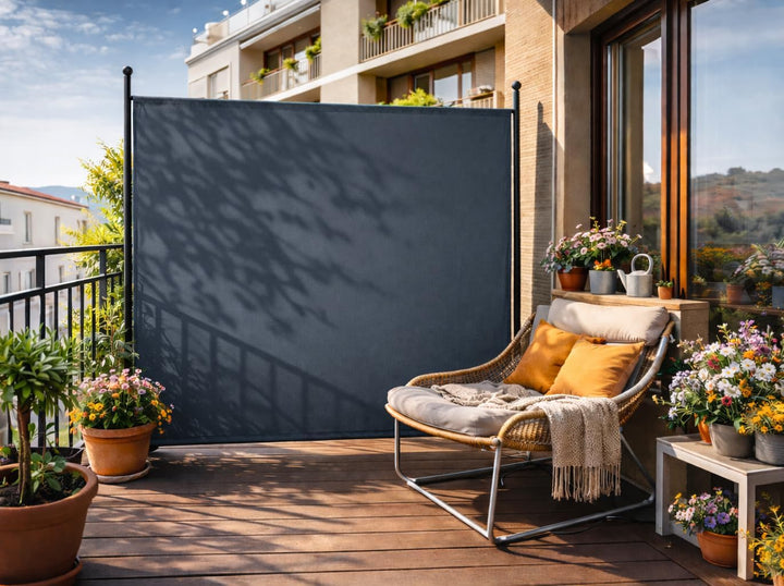 QUICK STAR Paravent 180 x 178 cm Stoff Raumteiler Gross Garten Stellwand Trennwand Balkon Sichtschut