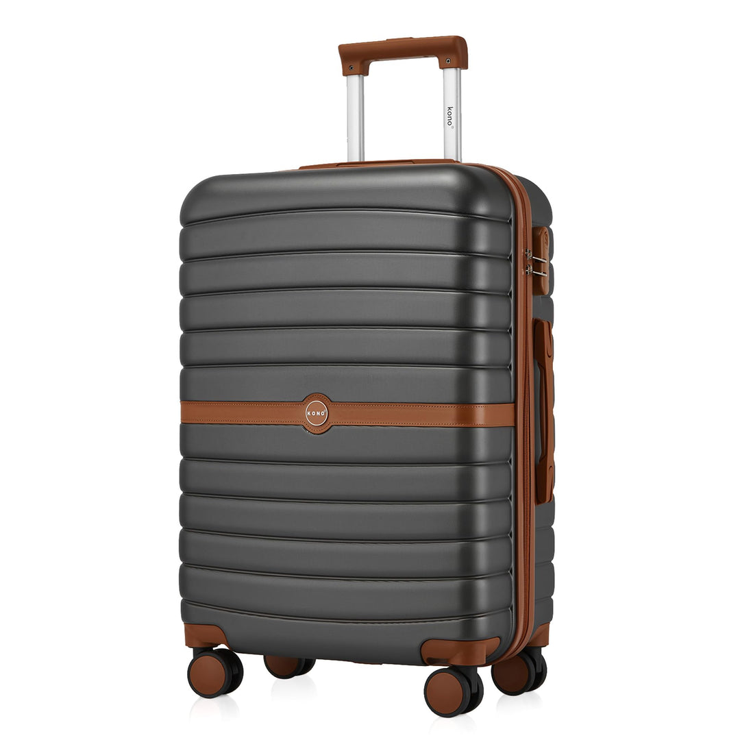 KONO Koffer Reisekoffer Trolley Koffer mittelgross von ABS+PC Hartschalenkoffer mit Zwillingsrollen