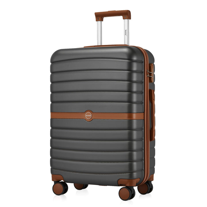 KONO Koffer Reisekoffer Trolley Koffer mittelgross von ABS+PC Hartschalenkoffer mit Zwillingsrollen