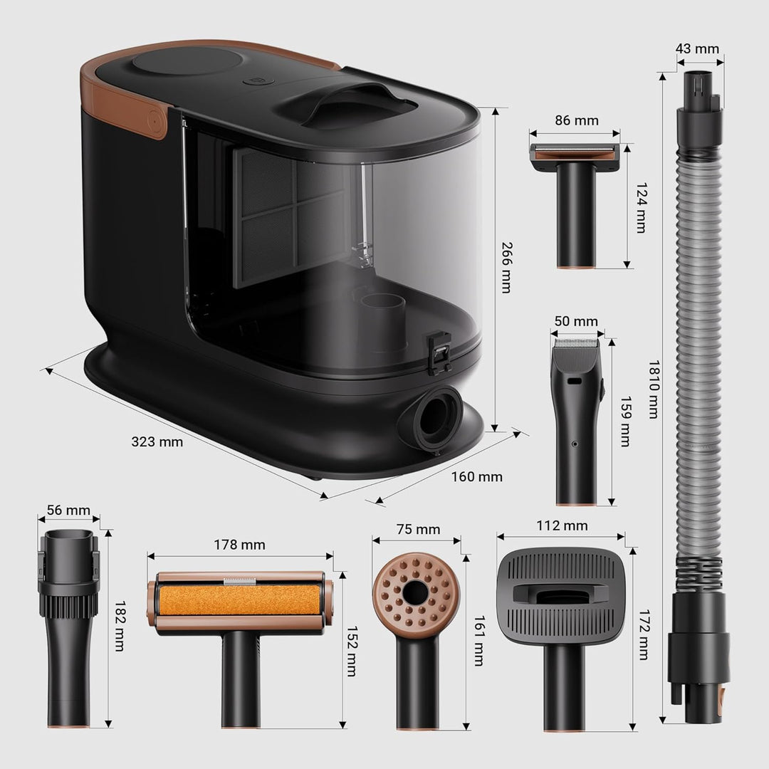 Fudajo Haustier Pflegeset schwarz, 6 in 1 Multifunktion Schermaschine, Tierhaarschneidemaschine mit