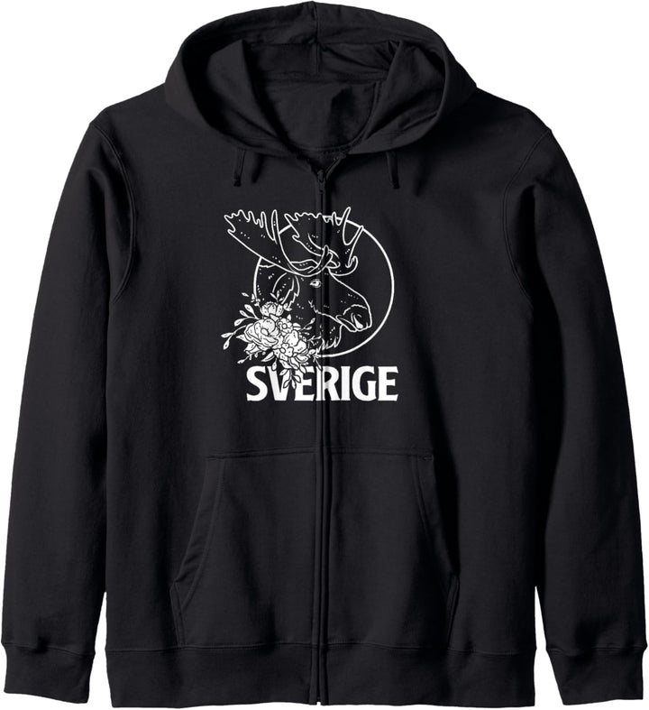 Sverige Schweden Elch Skandinavien Geschenk Kapuzenjacke